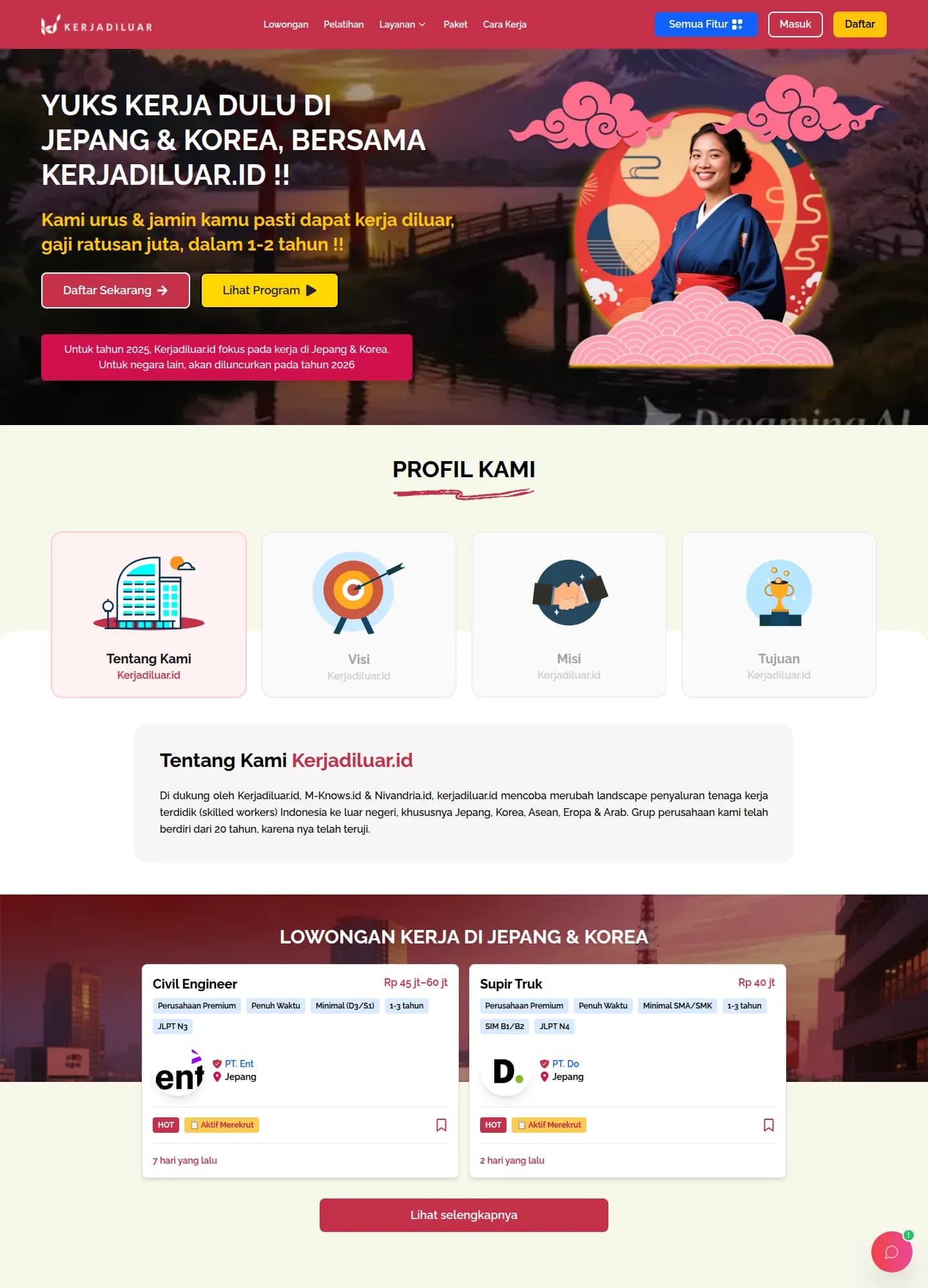 Screenshot of KerjaDiLuar